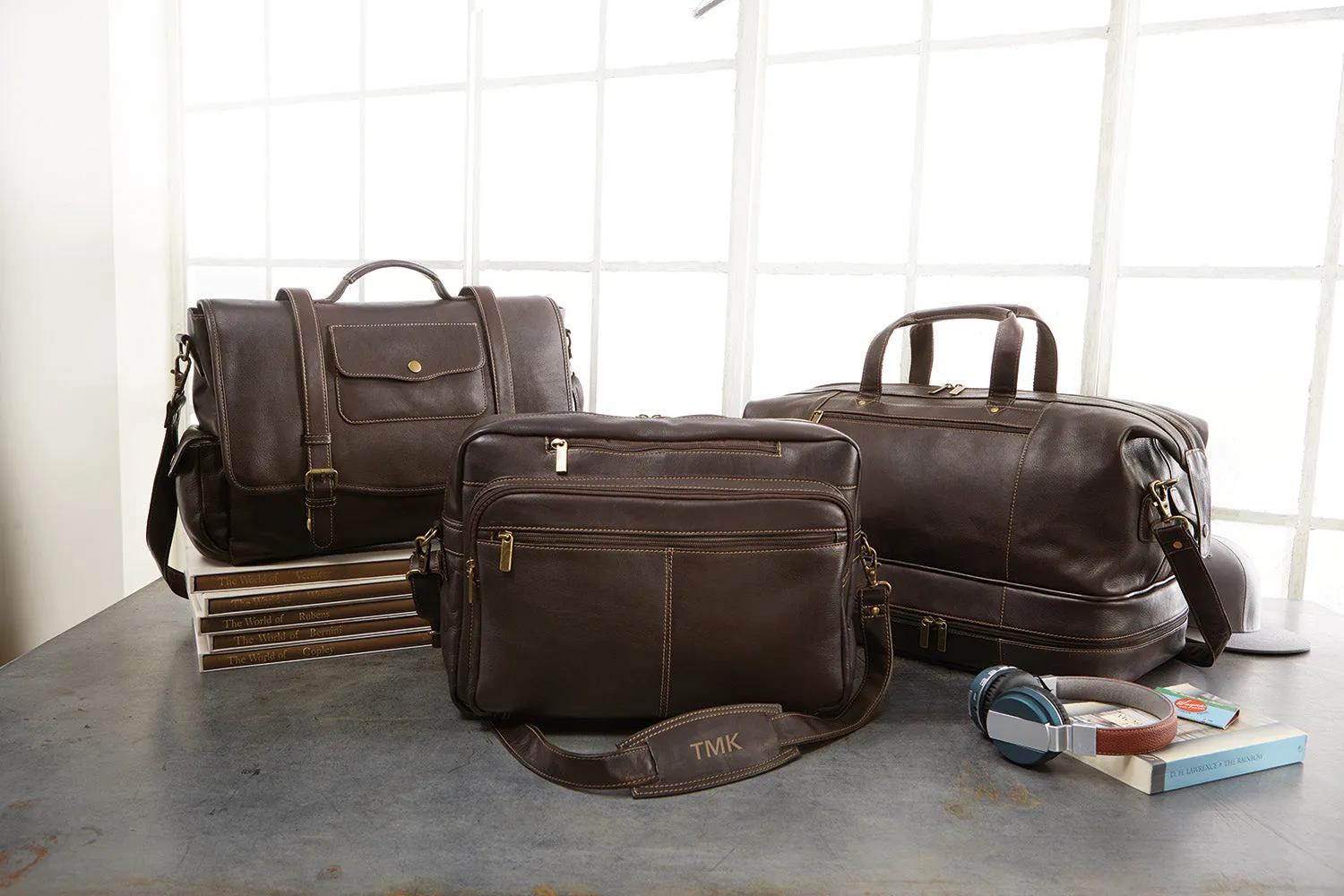 DayTrekr Leather Drop-Bottom Duffel