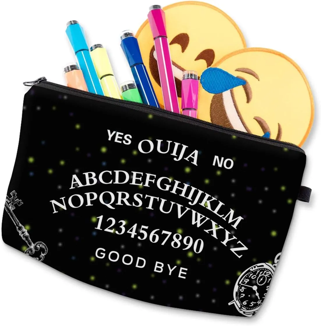 Deanfun Cosmetic Bag for Women, Durable Roomy Letters Makeup Bags Travel Waterproof Toiletry Bag Accessories Organizer Gifts (51524)