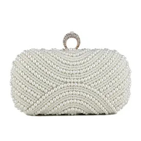 Designer Beaded Pearl Clutch Evening Bags