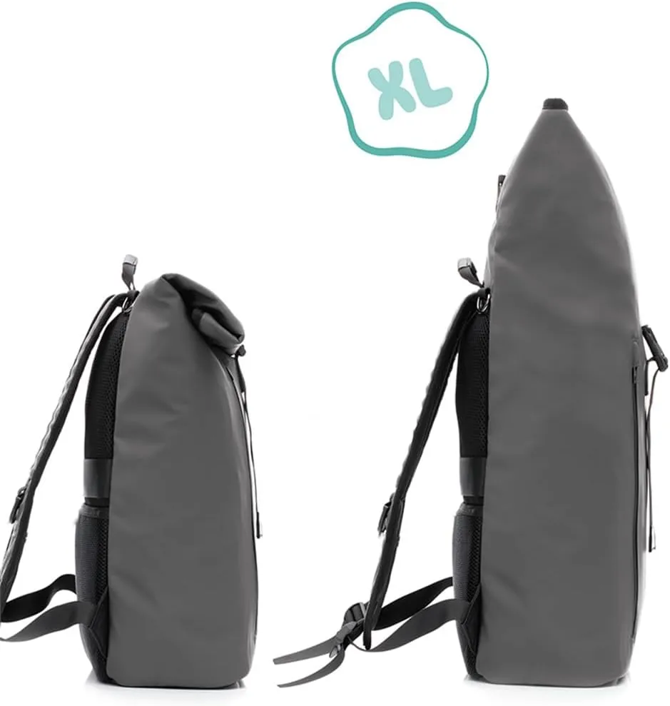 Diaper Bag Backpack Waterproof 25l Roll Top Outdoor Travel Laptop Dry Bags For Men And Women Camping Hiking Beach (Grey)