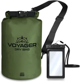 EcoGear FX Heavy Duty Waterproof Dry Bag Voyager Series  Durable Roll Top Compression Bag Kayaking, Rafting, Boating, Hiking, Fishing and Camping