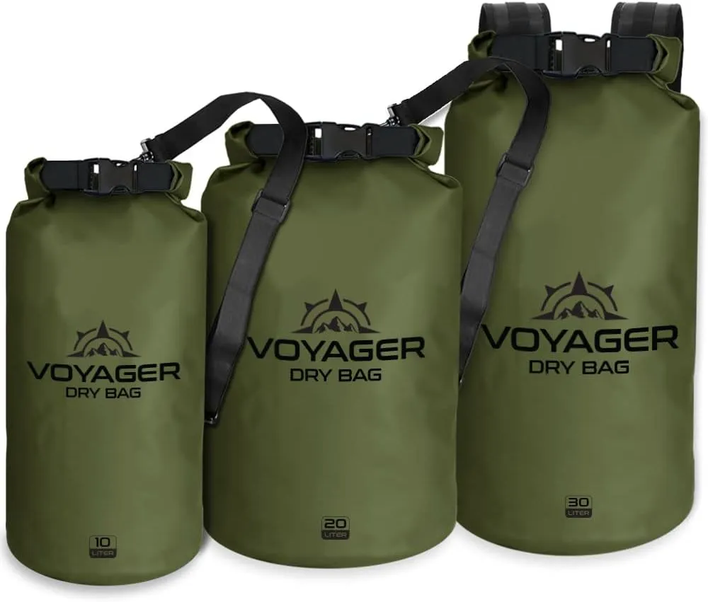 EcoGear FX Heavy Duty Waterproof Dry Bag Voyager Series  Durable Roll Top Compression Bag Kayaking, Rafting, Boating, Hiking, Fishing and Camping