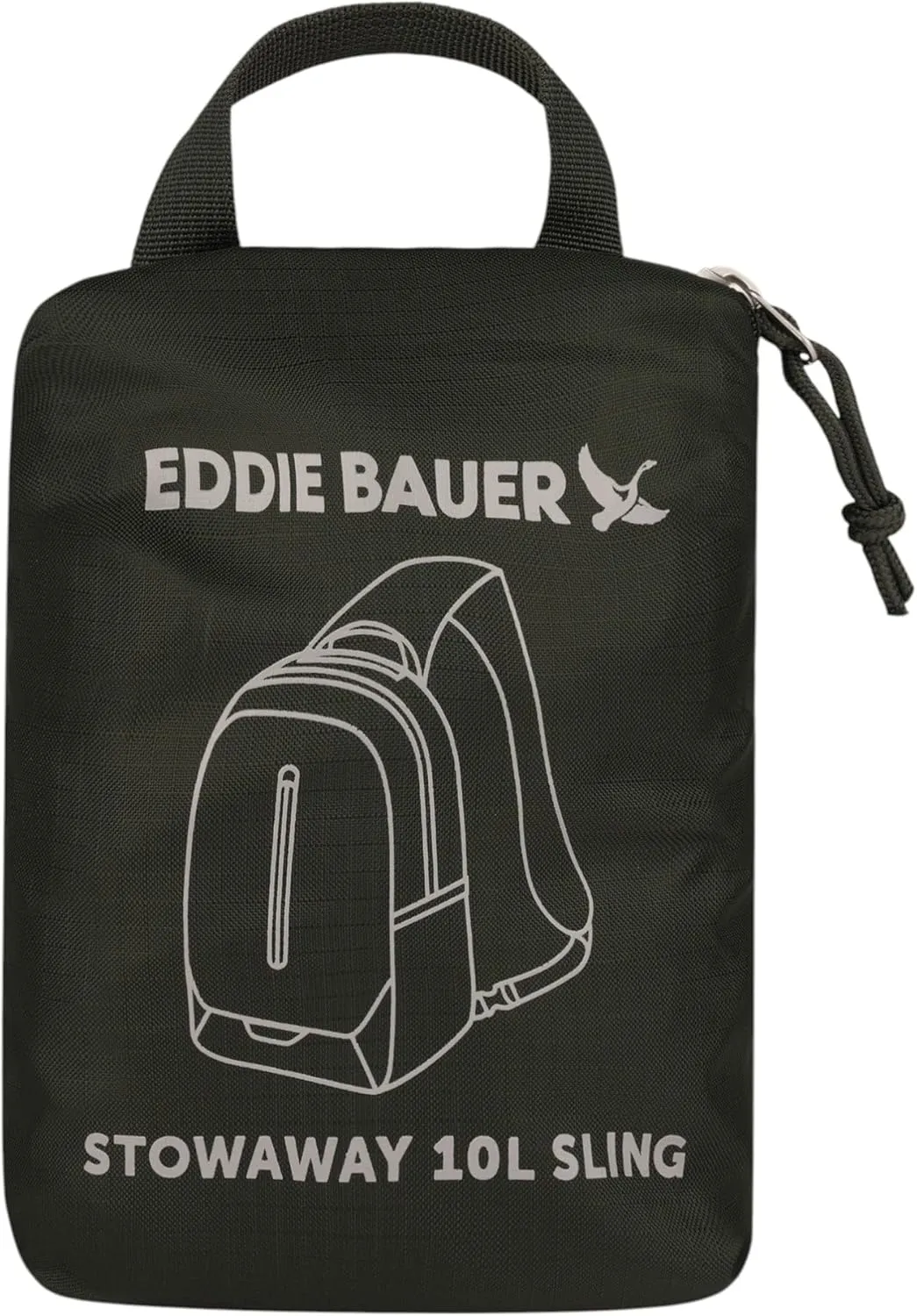 Eddie Bauer Stowaway Packable Sling Bag | Foldable | Travel | Outdoor | Lightweight | Compact | Everyday Carry | Ripstop Nylon | 10L - Dark Forest