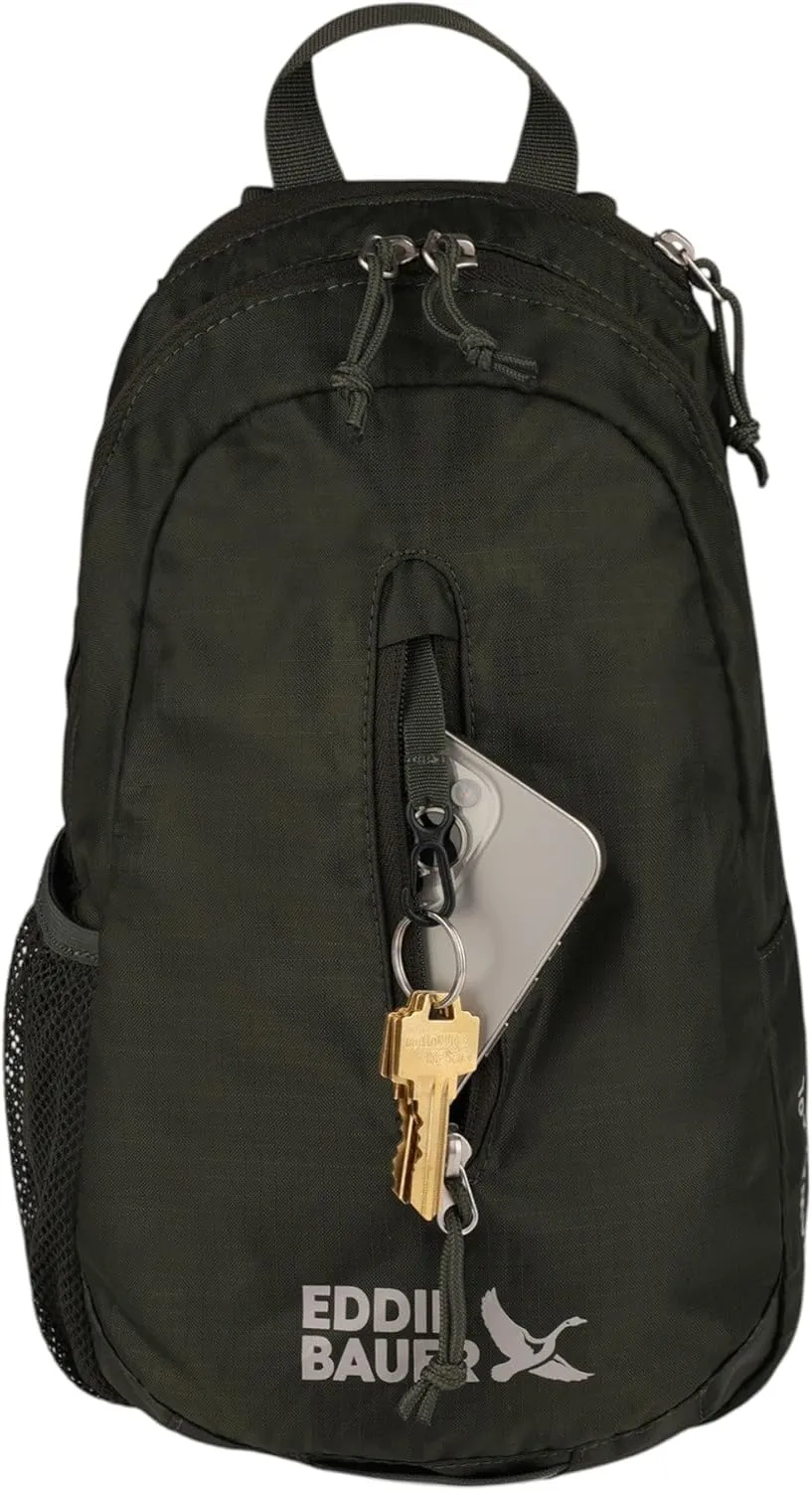 Eddie Bauer Stowaway Packable Sling Bag | Foldable | Travel | Outdoor | Lightweight | Compact | Everyday Carry | Ripstop Nylon | 10L - Dark Forest