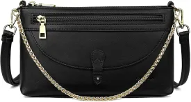 FADEON Wristlet Clutch Purses for Women,Vegan Leather Crossbody Bags Designer Women Wallet Purse with Chain Strap