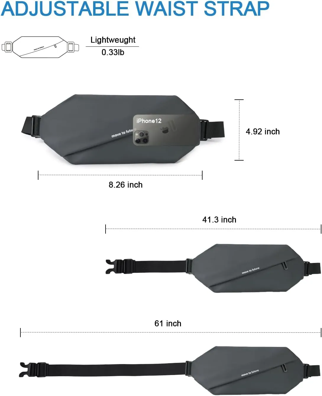 Fanny Pack for Men & Women - Waterproof Anti-Theft Sling Bag with Multiple Pockets, Waist Pack & Crossbody Chest Bag for Travel, Gym, Hiking, Cycling