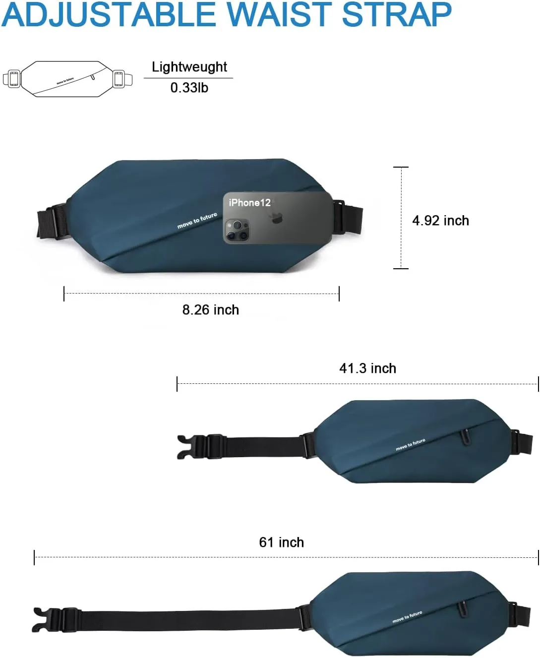 Fanny Pack for Men & Women - Waterproof Anti-Theft Sling Bag with Multiple Pockets, Waist Pack & Crossbody Chest Bag for Travel, Gym, Hiking, Cycling