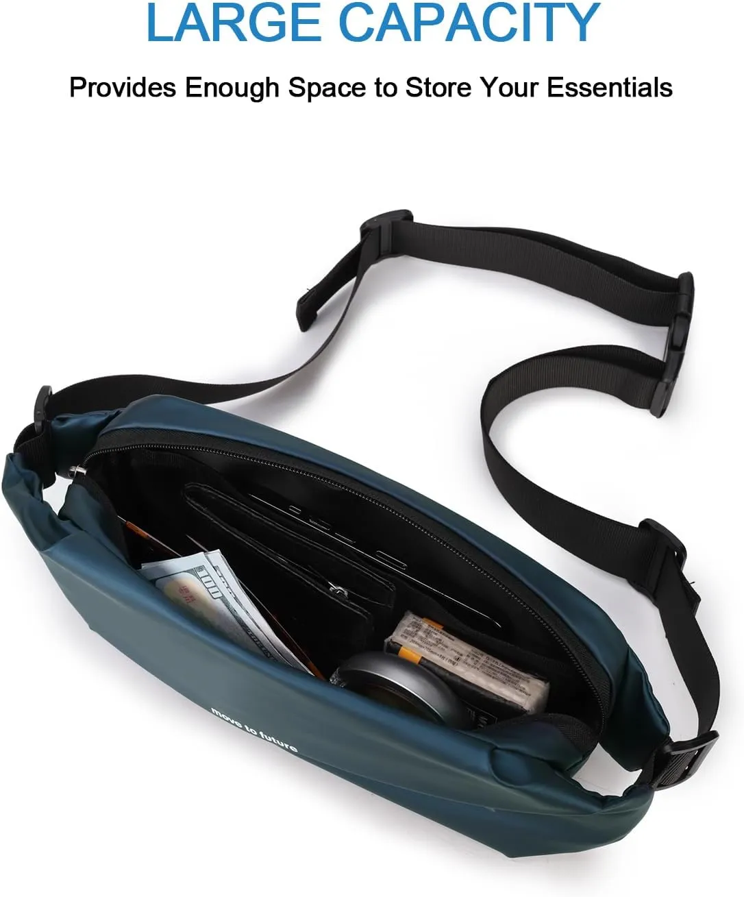 Fanny Pack for Men & Women - Waterproof Anti-Theft Sling Bag with Multiple Pockets, Waist Pack & Crossbody Chest Bag for Travel, Gym, Hiking, Cycling