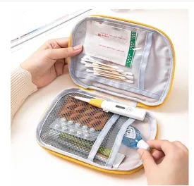 First Aid Bag Empty,Small Portable Empty First Aid Kit Bag Waterproof Section Dividers Travel Medicine Bag for Emergency for Home Office Car Outdoors Boat Camping Hiking Cycling (Blue)