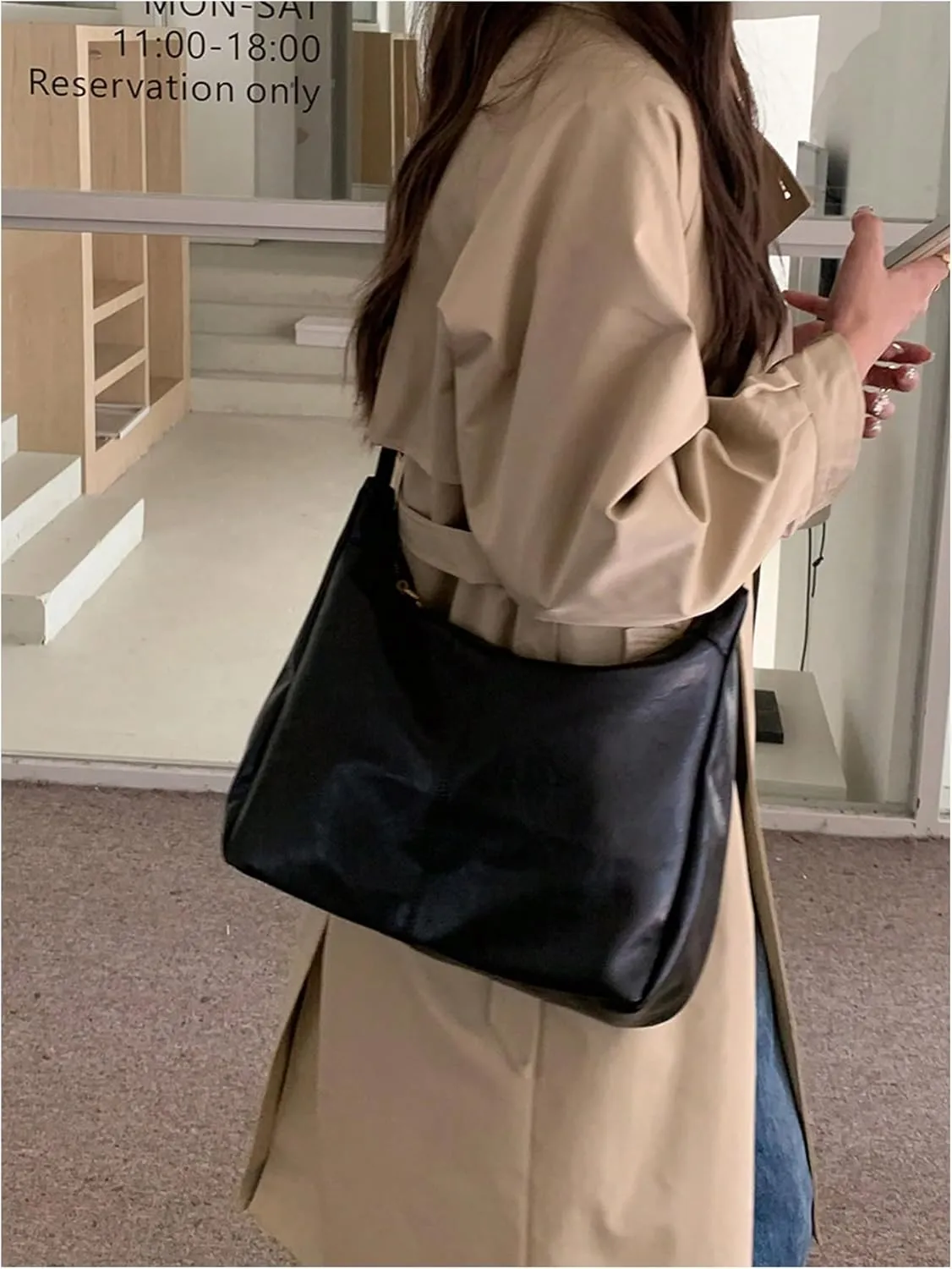 Floerns Women's Soft PU Leather Crossbody Bag Vintage Slouchy Hobo Bag with Zipper