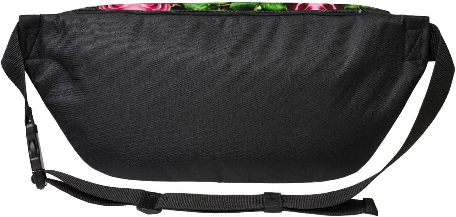 Floral Rose Ivy with Leaves Spring Fanny Pack Crossbody Sling Bag  Zipper Pockets for Travel, Hiking, Cycling, Workouts, and Everyday Use