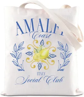 FOTAP Capri Italy Amalfi Coast Social Club Tote Bag Lemon Lover Summer Trip