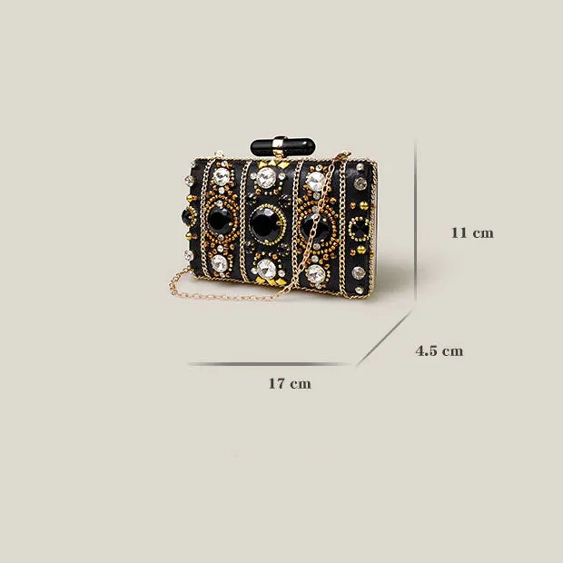 French Stylish Black Women's Evening Clutch