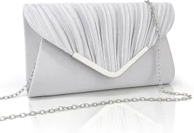 Glamorous Envelope Clutch Bag - Elegant Womens Satin Finish Evening Purse for Weddings, Proms, Parties & Formal Events