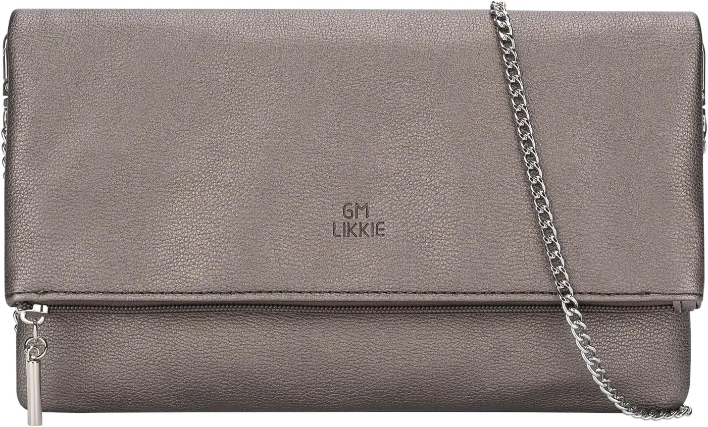 GM LIKKIE Clutch Purse for Women, Large Envelope Clutch HandBag, Crossbody Foldover PU Leather Clutches bag