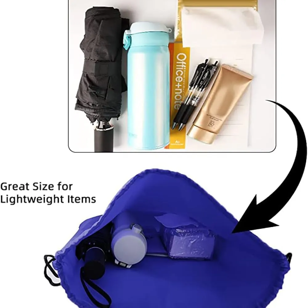 GoodtoU Drawstring Backpacks, Drawstring Bags Bulk Nylon Backpack Draw String Back Bag Cinch Sack Drawstring Gym Bag Drawstring Backpack for Sport, Traveling, Team (Blue, 16Pcs)
