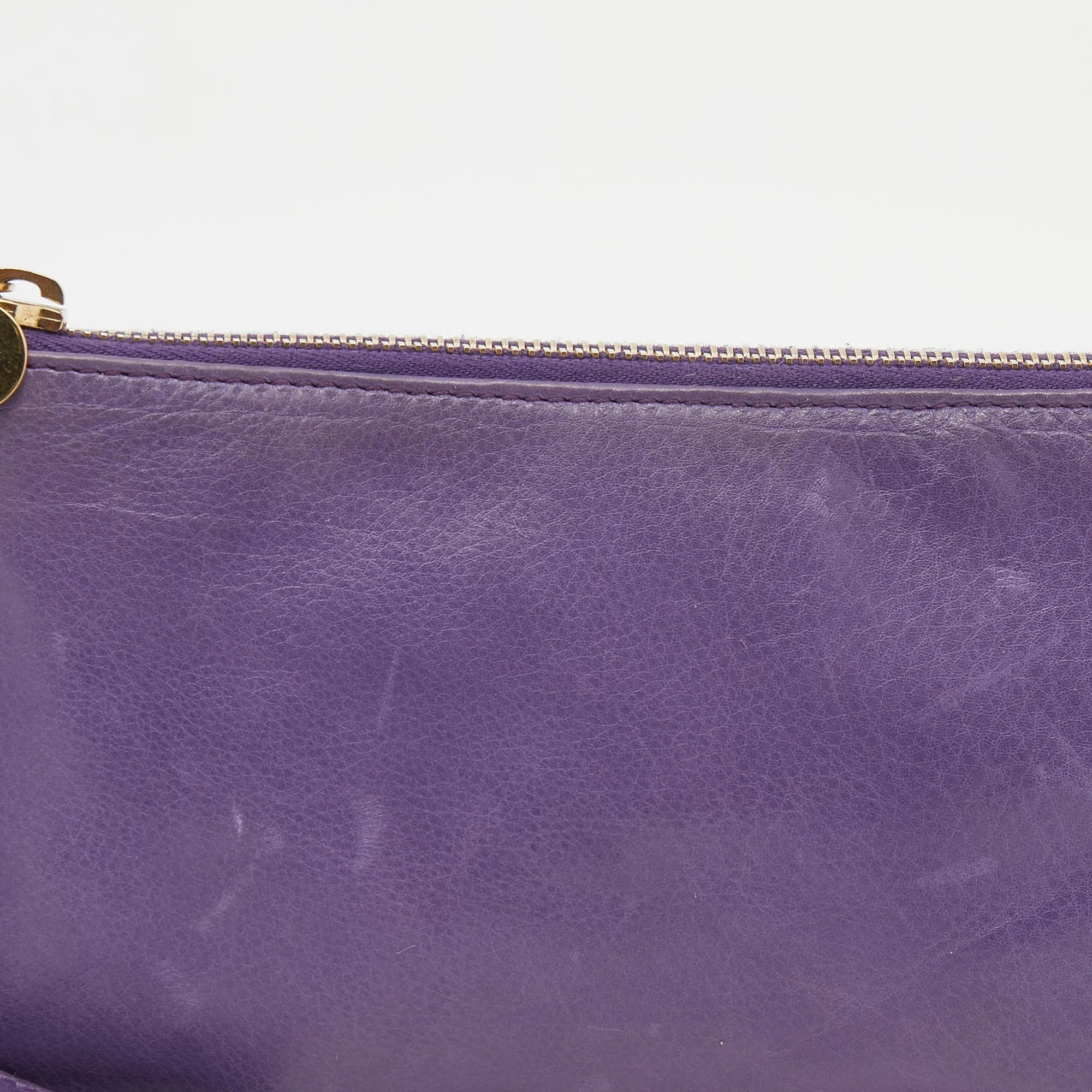 Gucci Purple Leather Wristlet Clutch