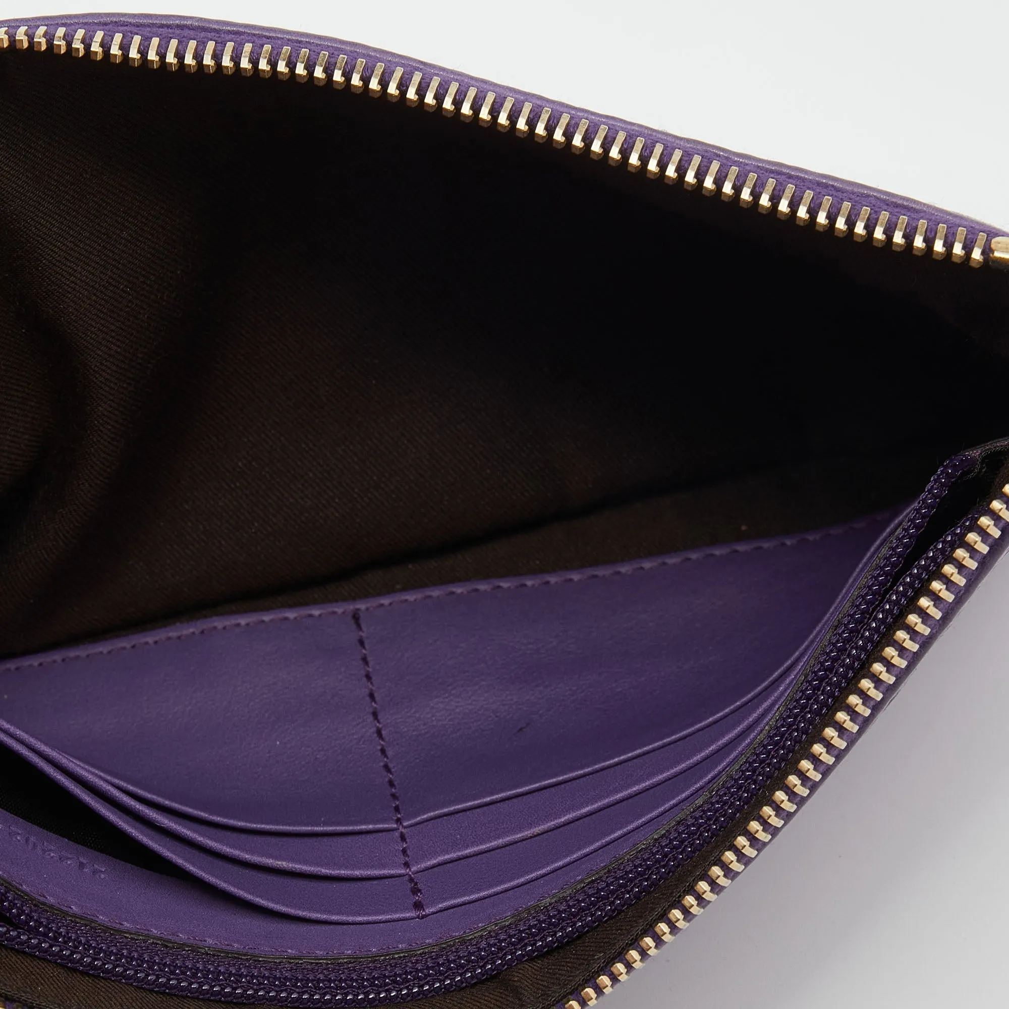 Gucci Purple Leather Wristlet Clutch