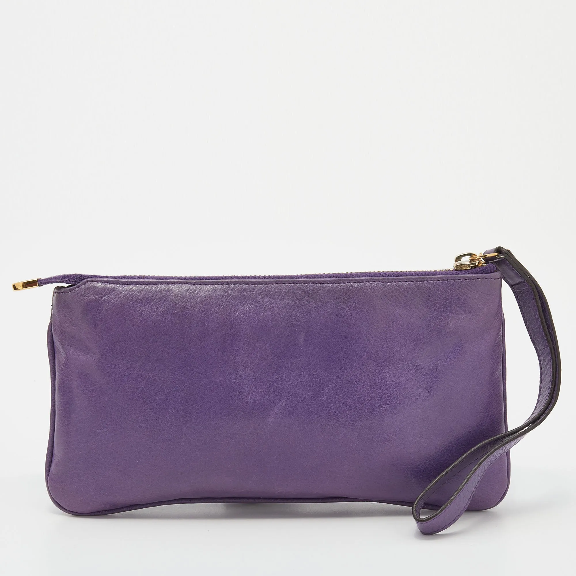 Gucci Purple Leather Wristlet Clutch