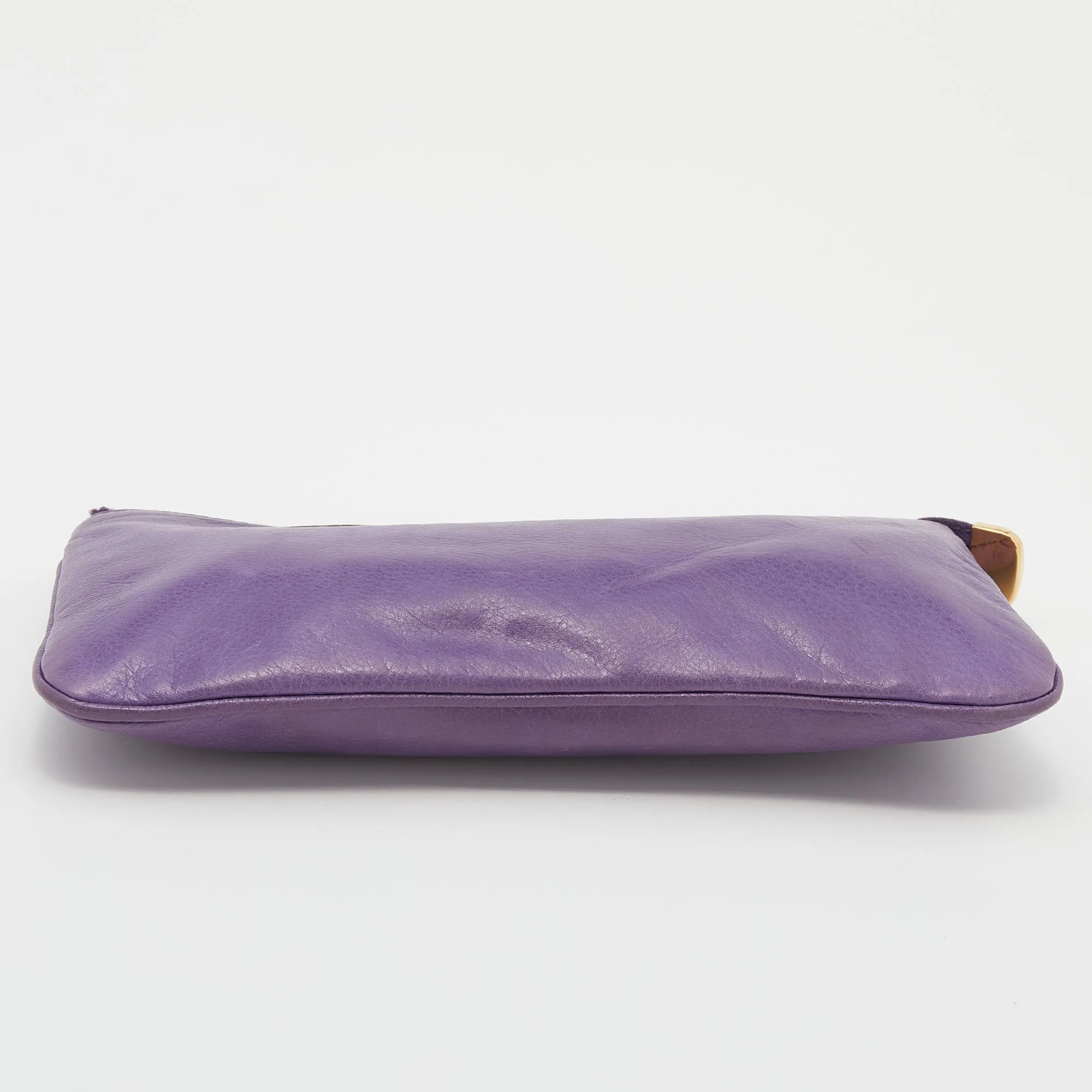 Gucci Purple Leather Wristlet Clutch