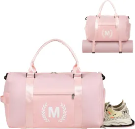 Gym Bag for Women & Men, Fitness Workout Sports Travel Duffle Bag with Wet Pocket & Shoes Compartment, Great Present for Gym Lovers