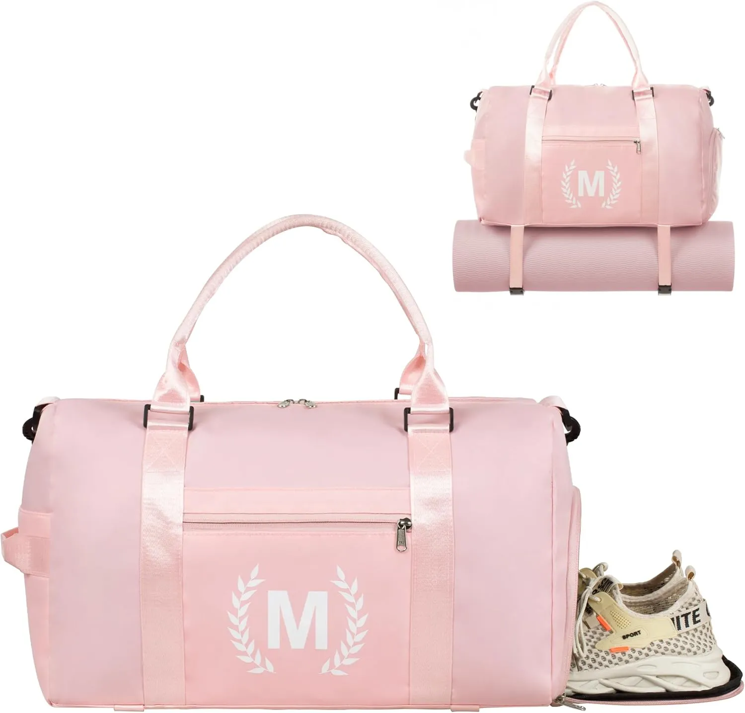 Gym Bag for Women & Men, Fitness Workout Sports Travel Duffle Bag with Wet Pocket & Shoes Compartment, Great Present for Gym Lovers