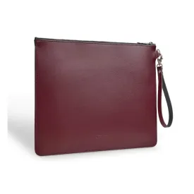 Handmade Leather Folio Case - Marsala Red - Made in England
