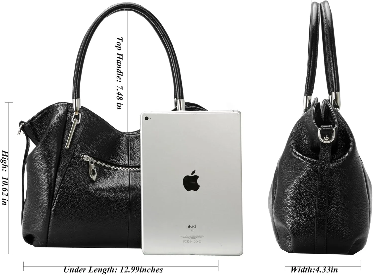 HESHE Genuine Leather Purses and Handbags for Women Shoulder Bags Tote Handbag Ladies Designer Hobo Satchel Crossbody Bag