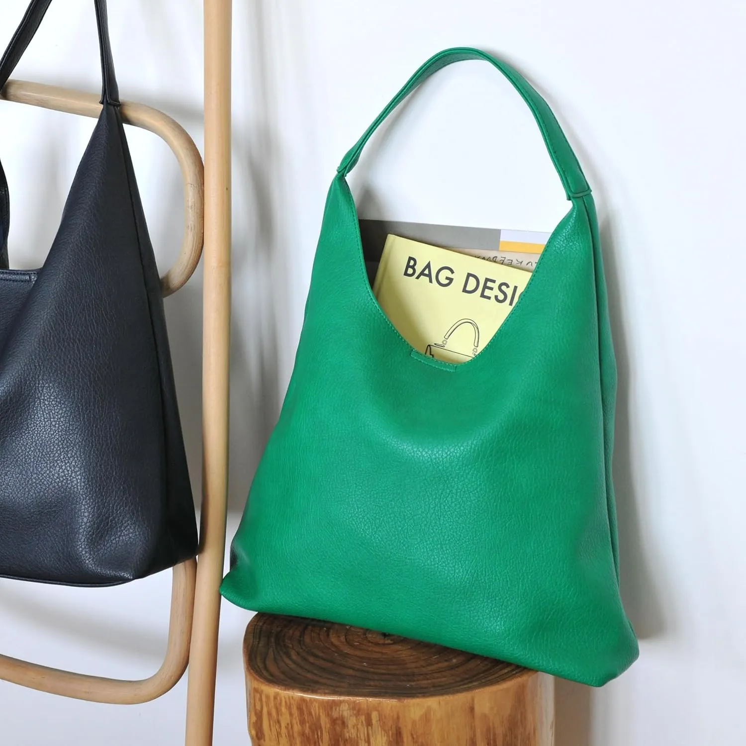 HOXIS Hobo Bags for Women Soft Vegan Leather Shoulder Handbag Slouchy Tote Purses