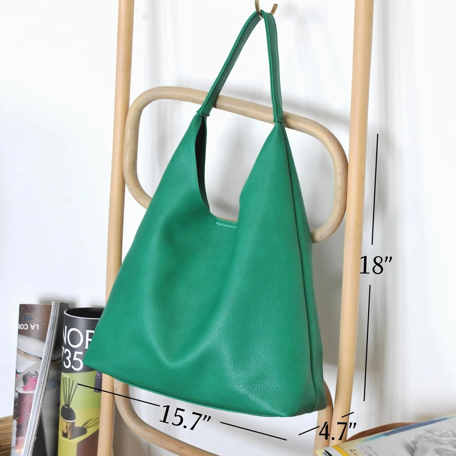 HOXIS Hobo Bags for Women Soft Vegan Leather Shoulder Handbag Slouchy Tote Purses