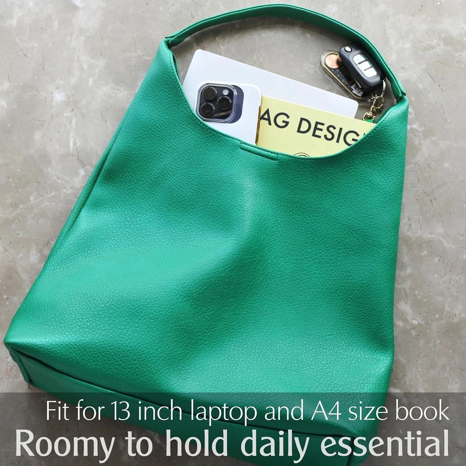 HOXIS Hobo Bags for Women Soft Vegan Leather Shoulder Handbag Slouchy Tote Purses