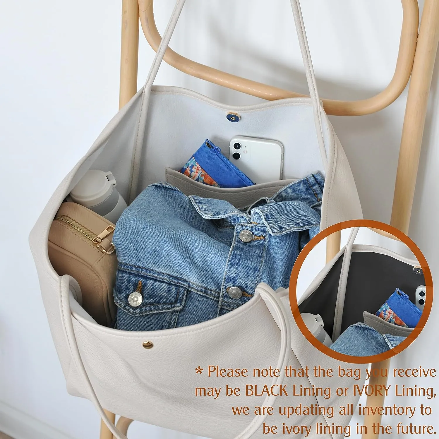 HOXIS Oversize Pu Leather Tote Women Weekender Bag Shopper Handbag Travel Purse