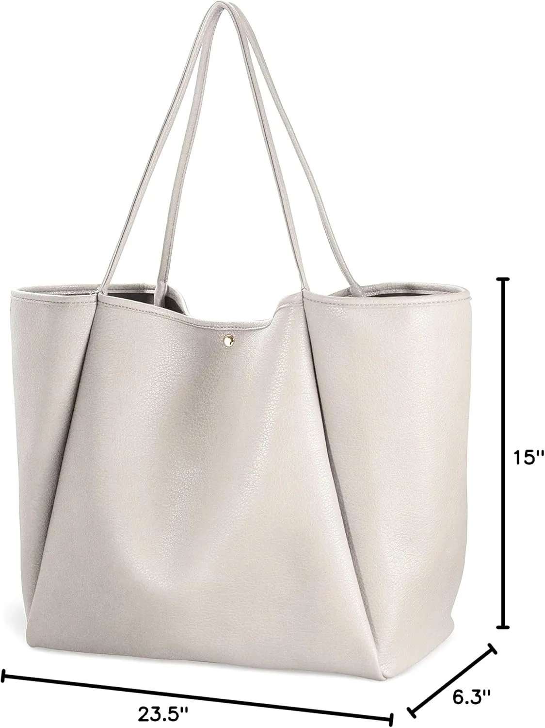 HOXIS Oversize Pu Leather Tote Women Weekender Bag Shopper Handbag Travel Purse