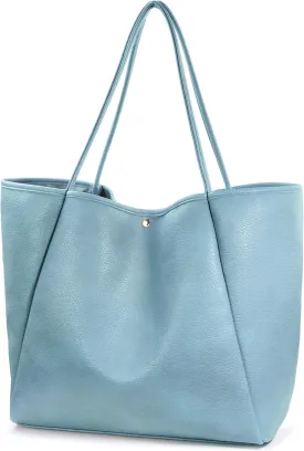 HOXIS Oversize Pu Leather Tote Women Weekender Bag Shopper Handbag Travel Purse