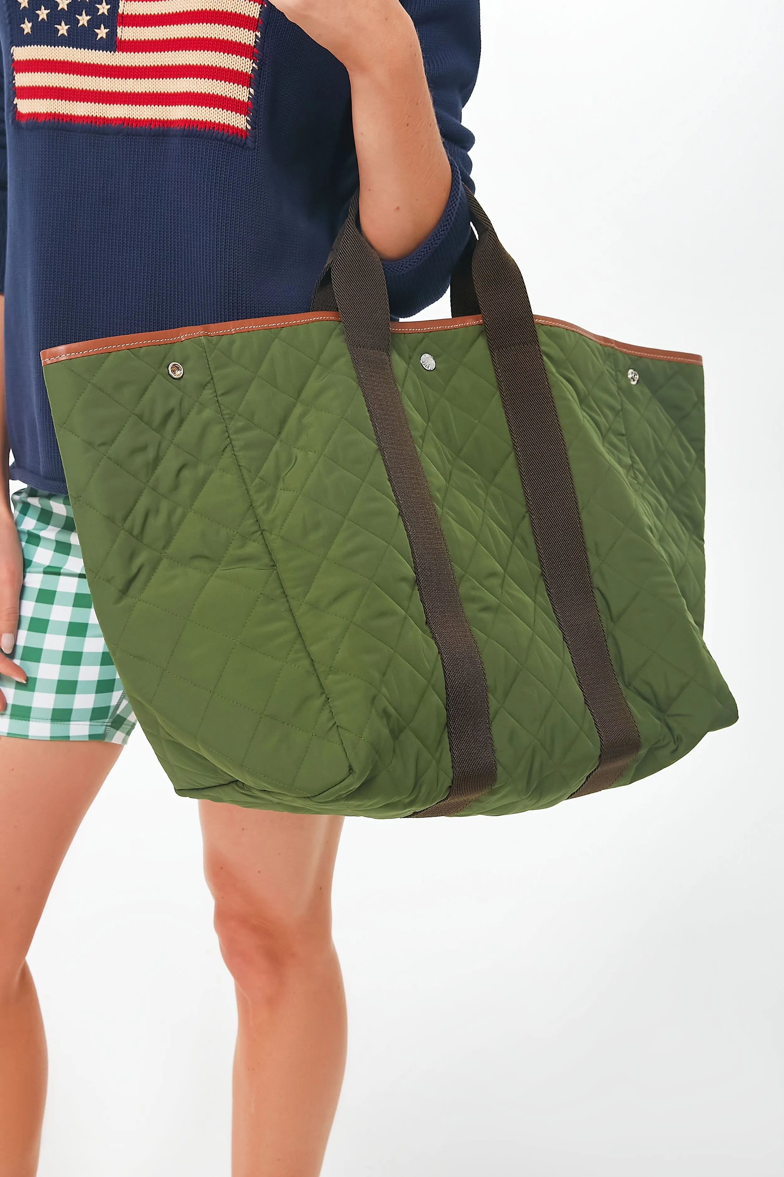 Kaki Traversee L Quilted Tote