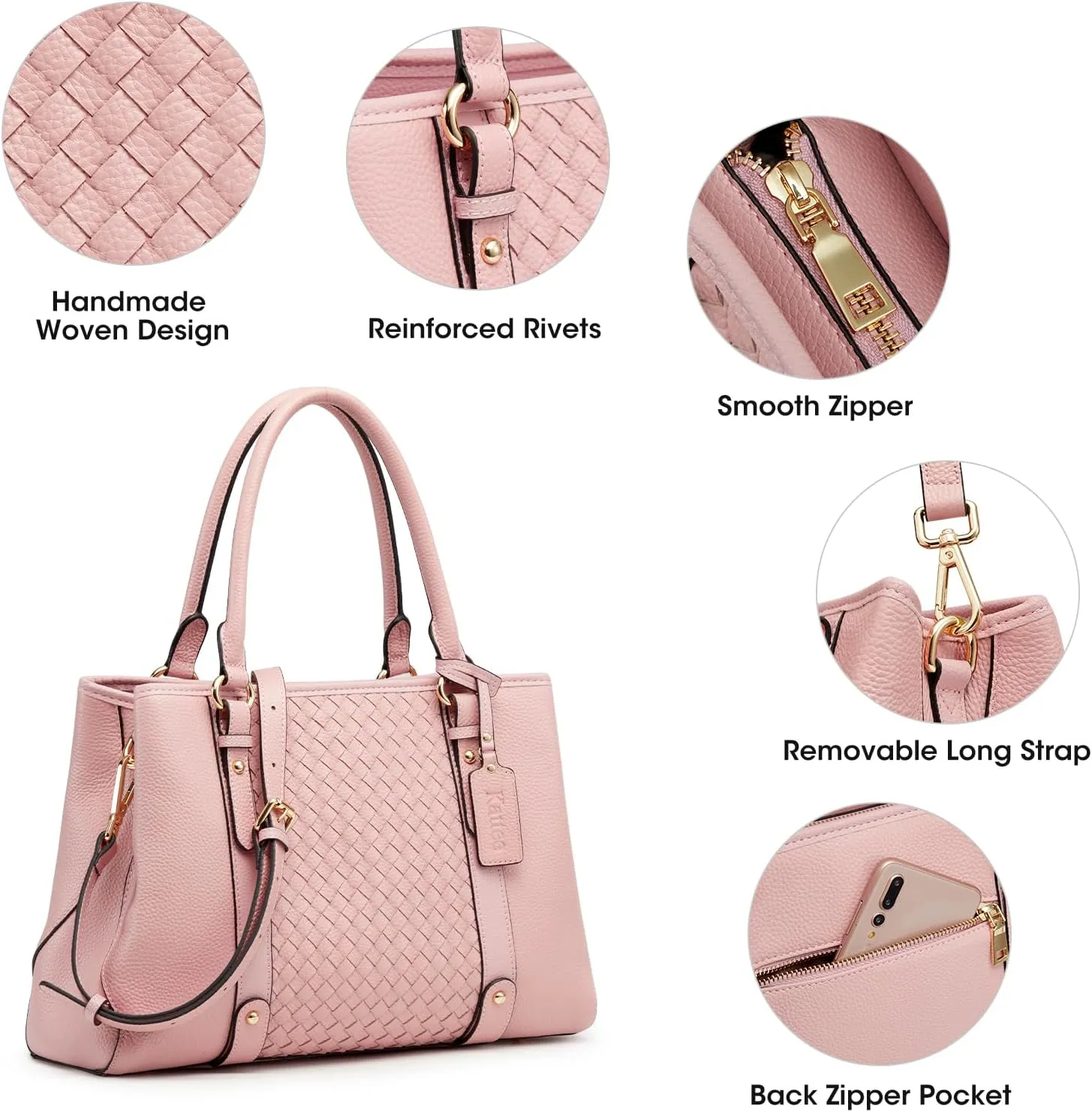 Kattee Women Soft Genuine Leather Satchel Bags Top Handle Crossbody Purses and Handbags Totes Shoulder Hobo