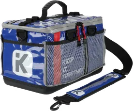 KitBrix Waterproof Sports Duffel Bag, Personal Item Travel Bag 15.3" x 9.4" x 9.4" - Solid Base - Built for Wet, Muddy Gear - Multi-Use Swimming, Gym, Soccer, Camping, Triathlon Transition Bag - Navy