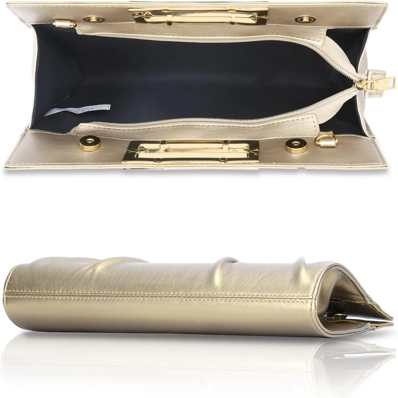 KKXIU Women Clutch Purse Elegant Pleated Evening Bag for Wedding Prom Bridal with Chain Strap
