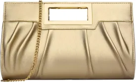 KKXIU Women Clutch Purse Elegant Pleated Evening Bag for Wedding Prom Bridal with Chain Strap