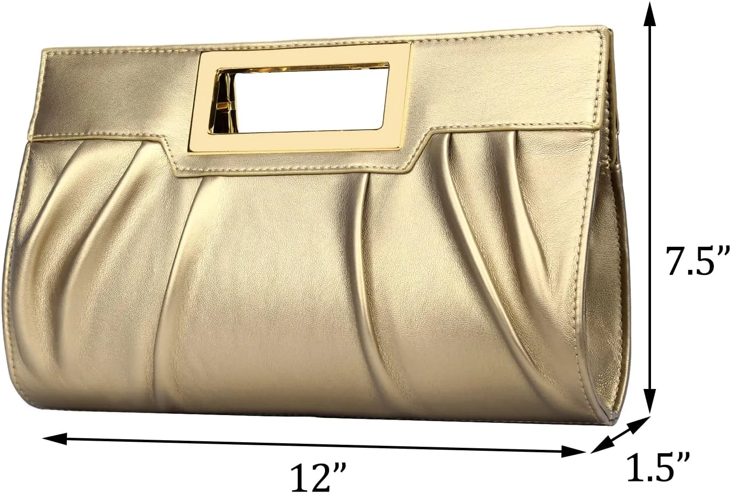 KKXIU Women Clutch Purse Elegant Pleated Evening Bag for Wedding Prom Bridal with Chain Strap