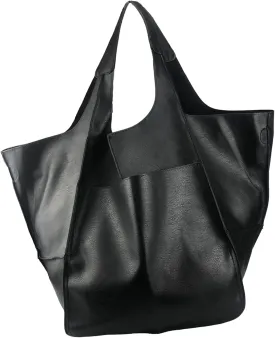 KlaOYer Oversized Leather Tote Bag Huge Capacity Work Hobo Pu Leather Bucket Purse And Handbag Large Soft Travel Shopping Bag
