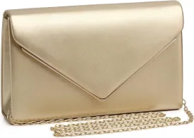 Labair Chic Vegan Leather Clutch Bag Envelope Clutch Purses for Women Evening Wedding Formal Party Handbag.
