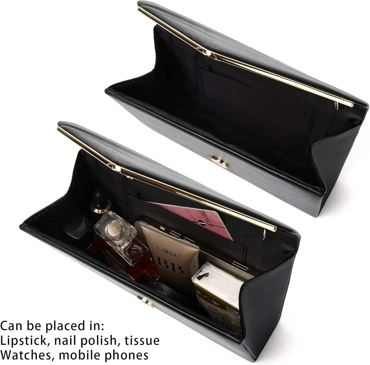 Labair Chic Vegan Leather Clutch Bag Envelope Clutch Purses for Women Evening Wedding Formal Party Handbag.