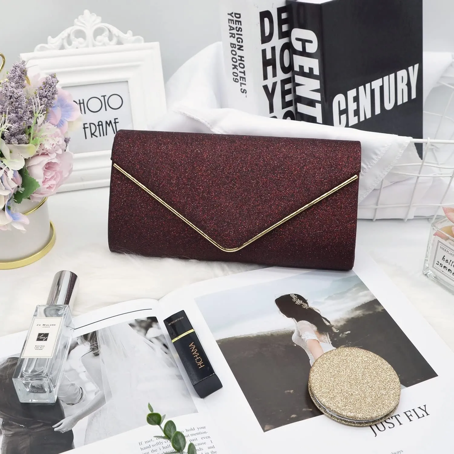Labair Shining Envelope Clutch Purses for Women Evening Purses and Clutches For Wedding Party.