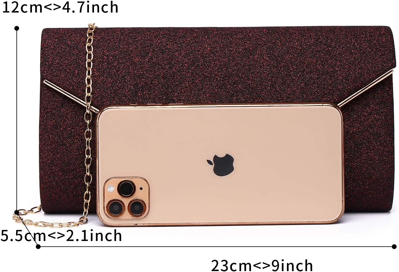 Labair Shining Envelope Clutch Purses for Women Evening Purses and Clutches For Wedding Party.