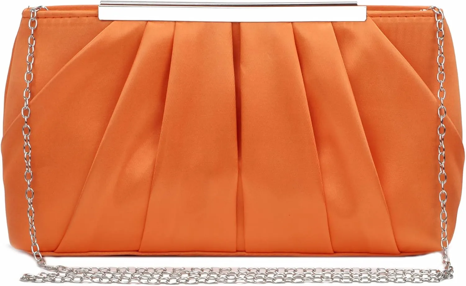 Lanpet Women's Satin Evening Clutch Bag Elegant Pleated Formal Handbag Simple Classic Purse for Women