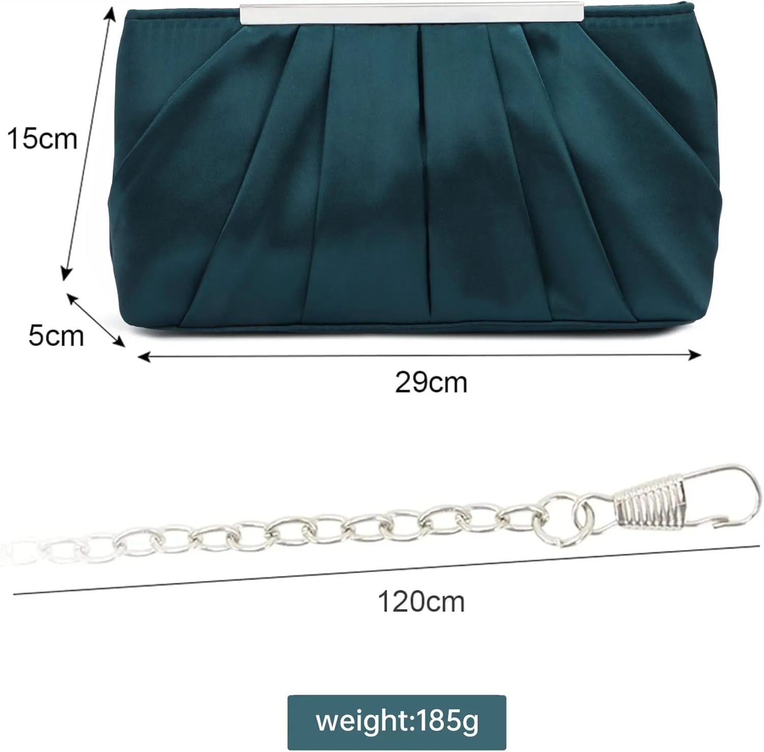 Lanpet Women's Satin Evening Clutch Bag Elegant Pleated Formal Handbag Simple Classic Purse for Women
