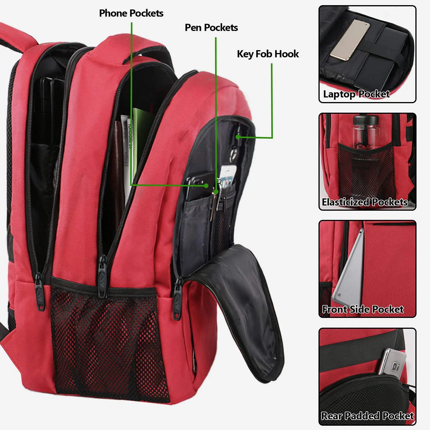 Laptop Backpack for Girls, Womens High School Backpack with USB Port for School Supplies and College Accessories, Water Resistant Travel Daypack Cute Book Bag for Teens and Ladies Fit 15.6 In Computer