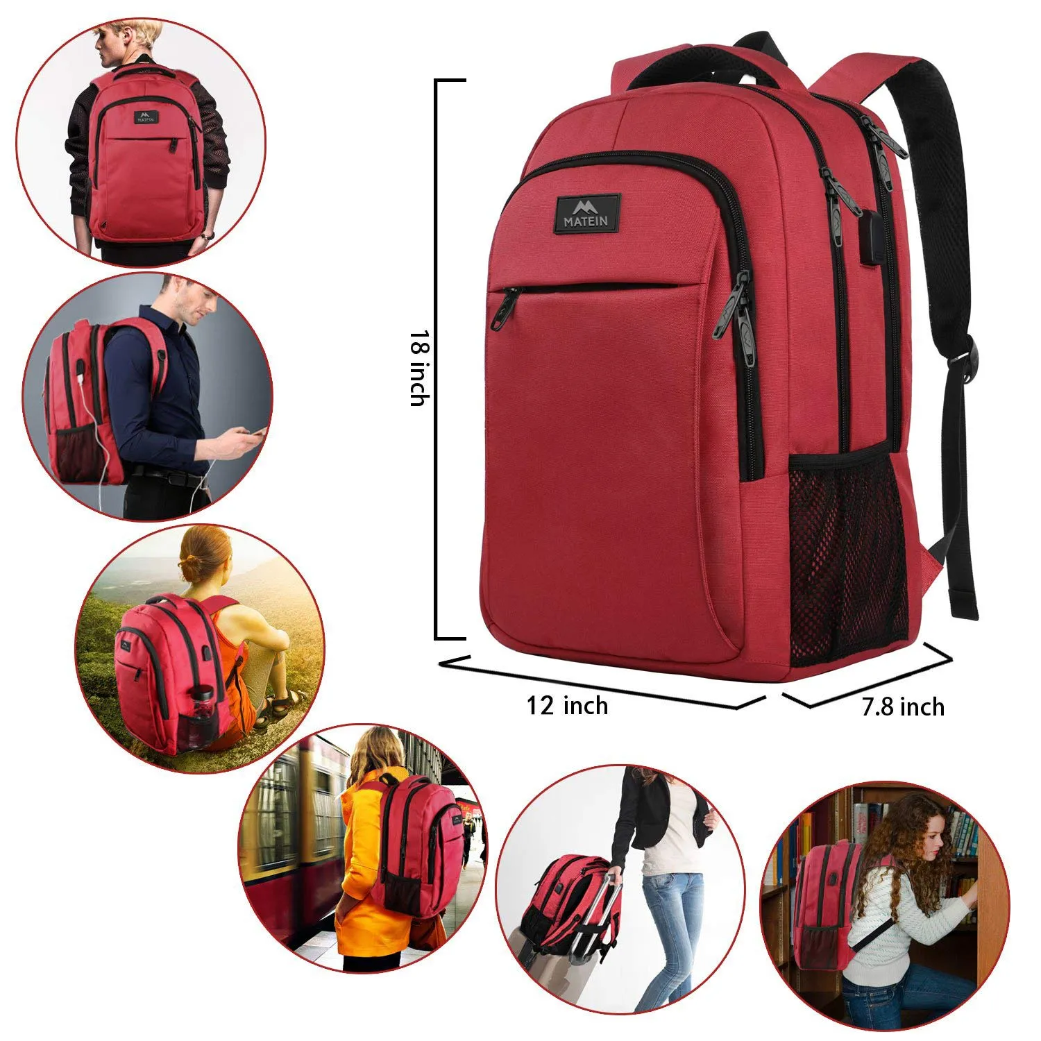 Laptop Backpack for Girls, Womens High School Backpack with USB Port for School Supplies and College Accessories, Water Resistant Travel Daypack Cute Book Bag for Teens and Ladies Fit 15.6 In Computer