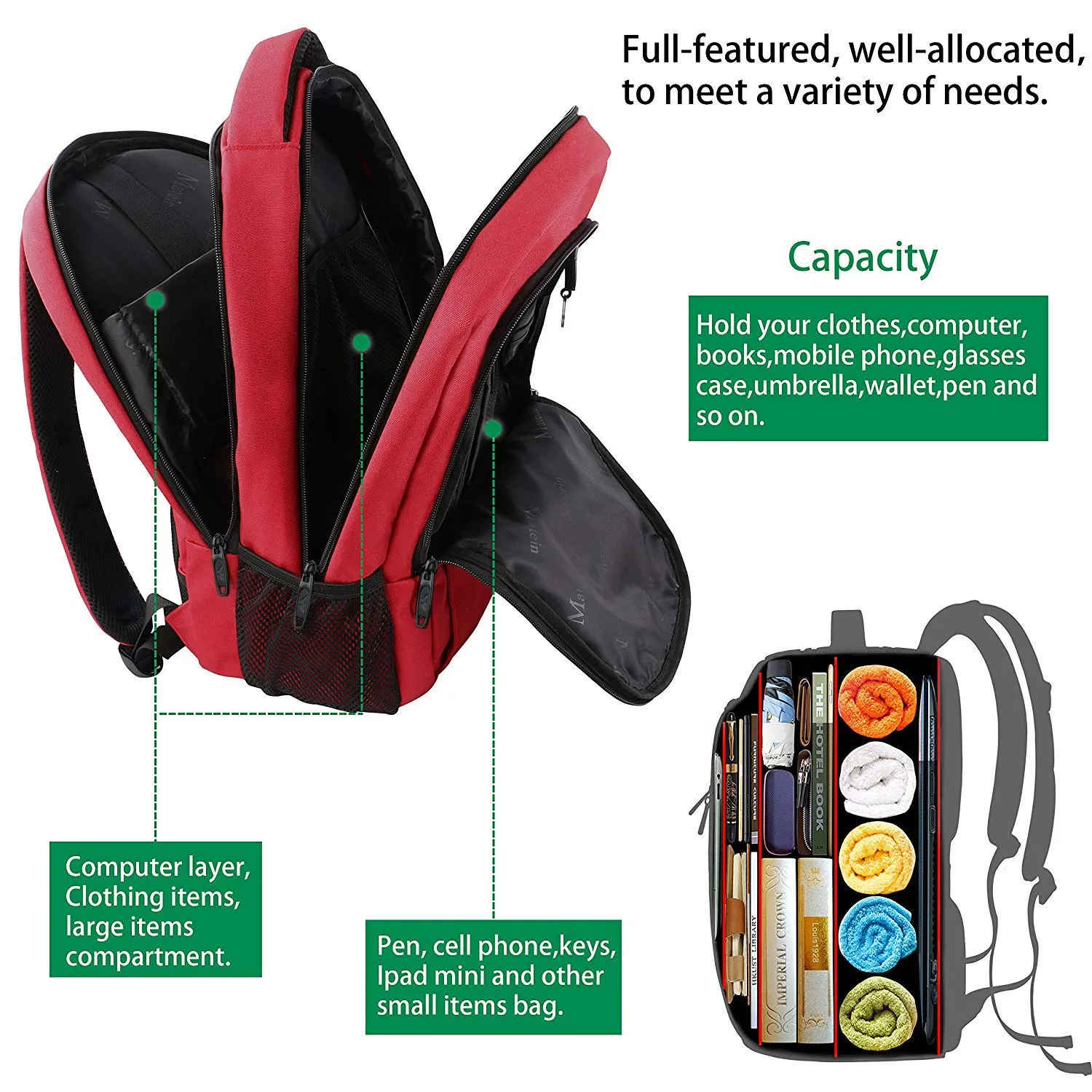 Laptop Backpack for Girls, Womens High School Backpack with USB Port for School Supplies and College Accessories, Water Resistant Travel Daypack Cute Book Bag for Teens and Ladies Fit 15.6 In Computer